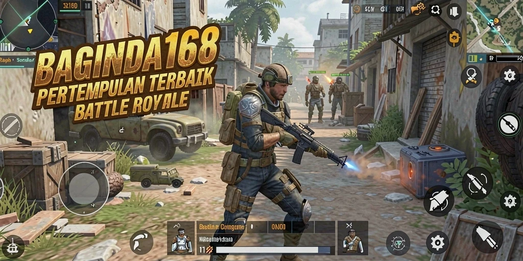 Tampilan gameplay mendebarkan di medan Battle Royale.