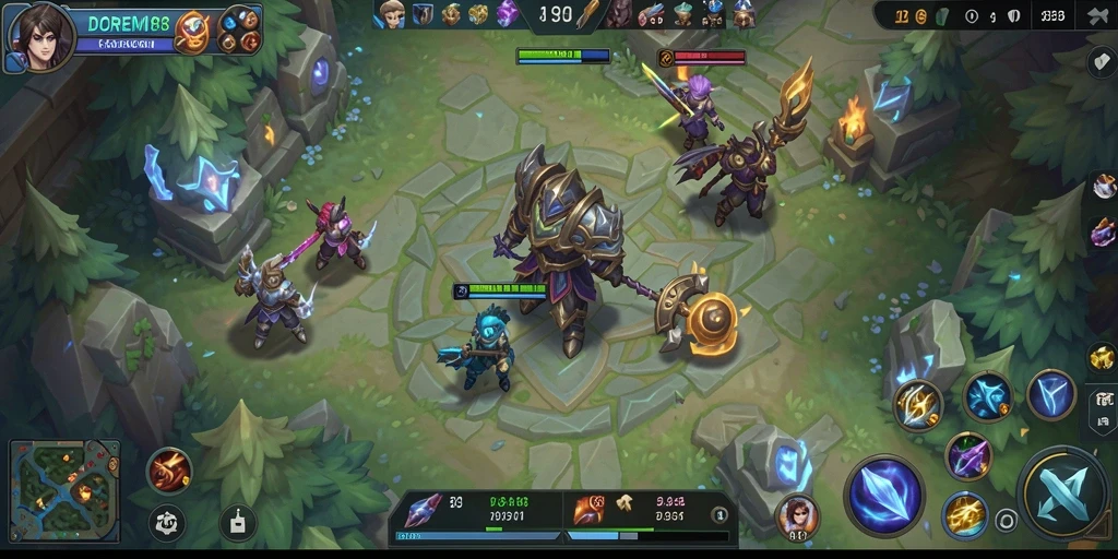 Tangkapan layar gameplay seru DOREMI88 saat bertarung di arena.