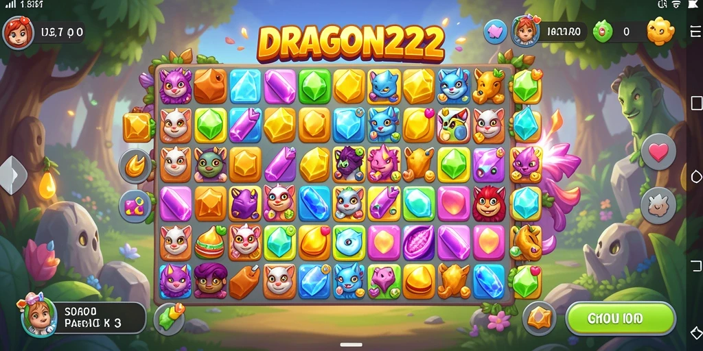 Tangkapan layar dari gameplay <strong>DRAGON222</strong> menunjukkan momen seru saat mencocokkan elemen.