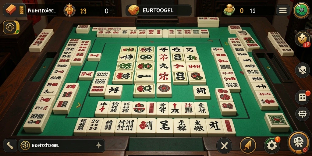 Tampilan gameplay Mahjong yang seru di EUROTOGEL.