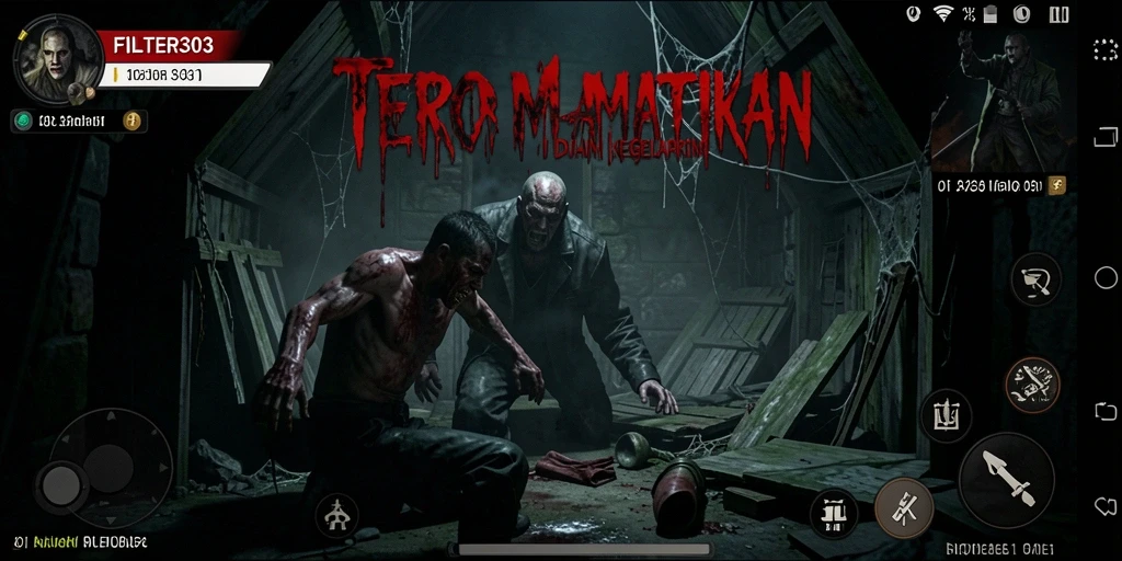 Screenshot menampilkan momen menegangkan dari gameplay FILTER303.