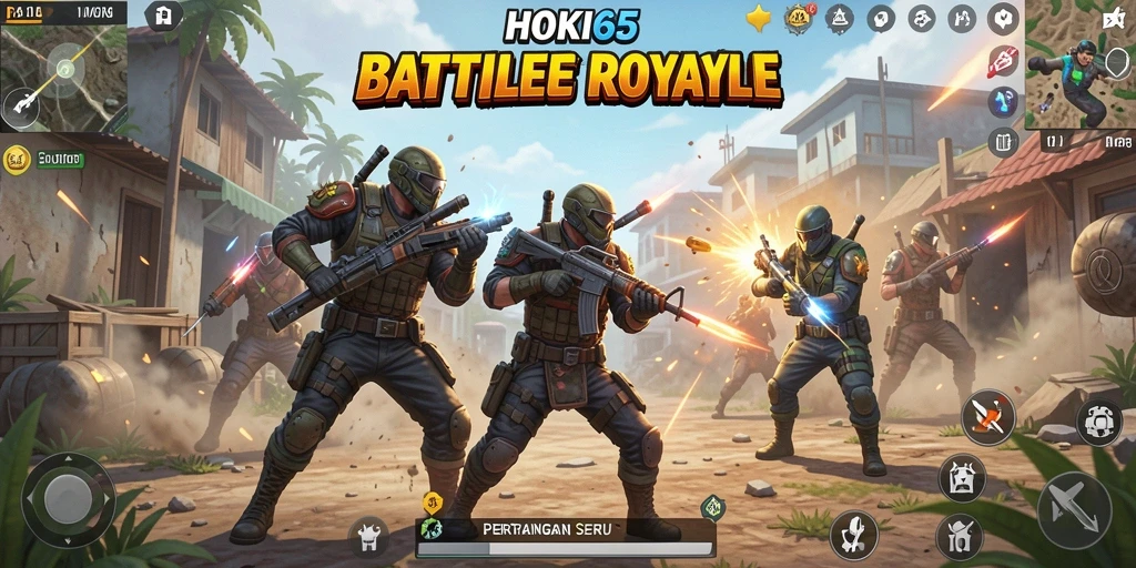 Gameplay HOKI65 yang menegangkan dan serba cepat dalam arena pertempuran.