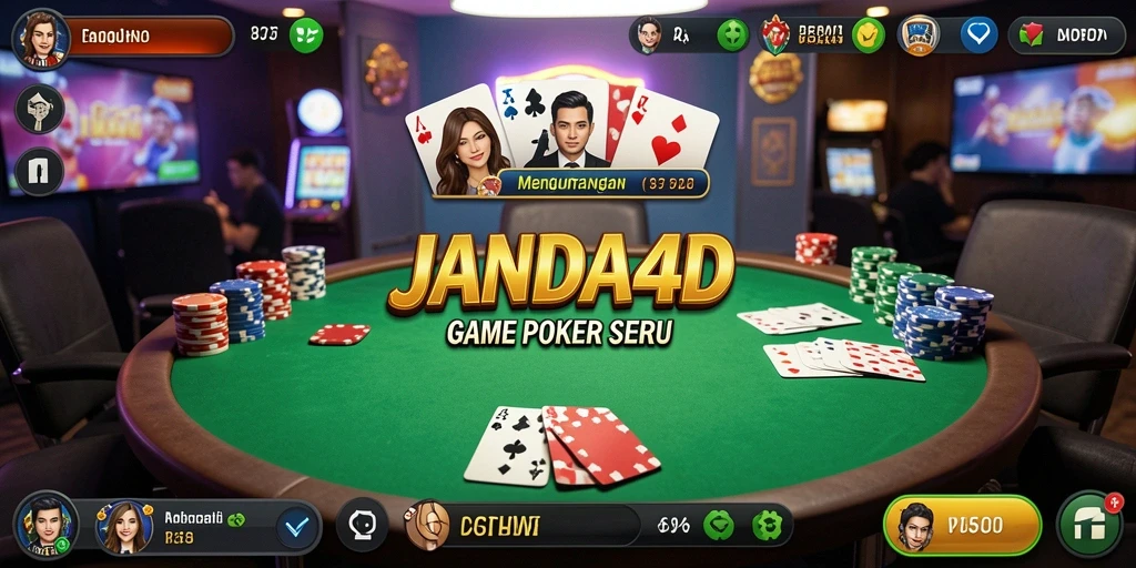 Screenshot JANDA4D menampilkan suasana intens permainan Poker.