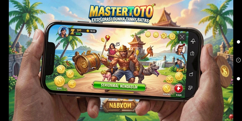Tampilan gameplay MASTERTOTO yang menggambarkan eksplorasi dunia terbuka.