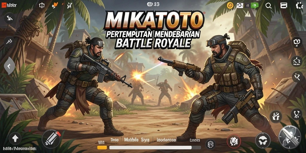 Gameplay MIKATOTO menampilkan pertarungan seru antar pemain di arena Battle Royale.