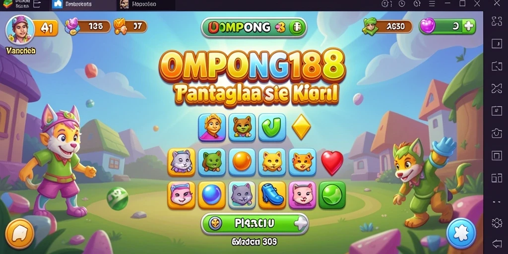 Screenshot gameplay OMPONG188 yang menunjukkan kombinasi match-3 yang menarik.