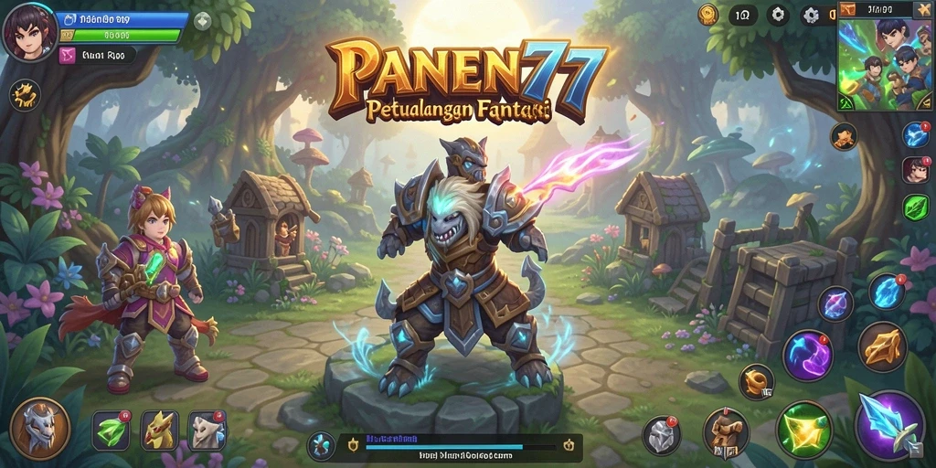 Tangkapan layar menunjukkan aksi pertarungan seru di PANEN77.