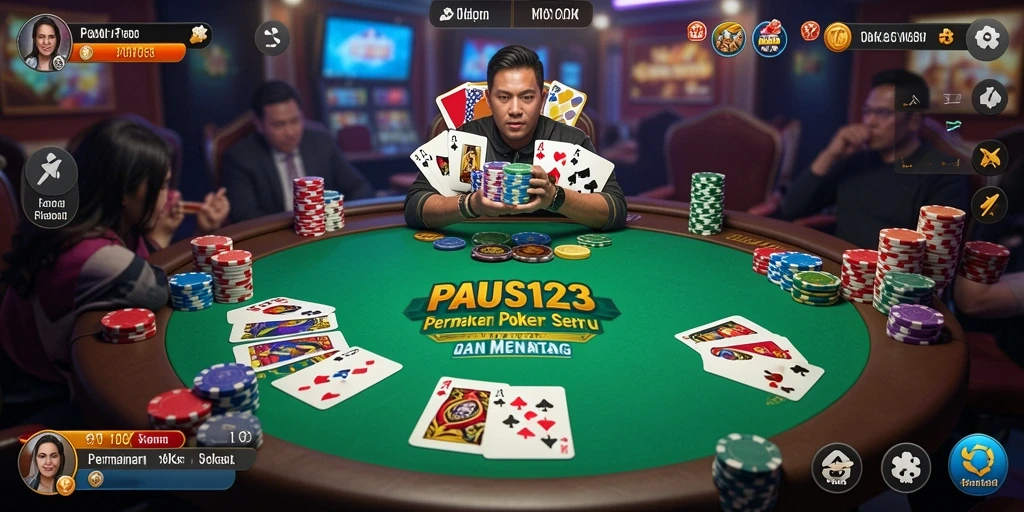 Tampilan permainan poker yang menarik dan menyenangkan di PAUS123.