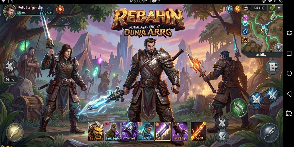 Tampilan gameplay seru ARPG di REBAHIN dengan aksi menakjubkan.