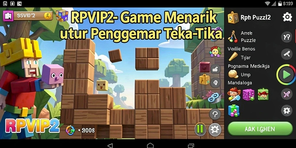 Screenshot utama RPVIP2 menampilkan gameplay Puzzle yang penuh tantangan.