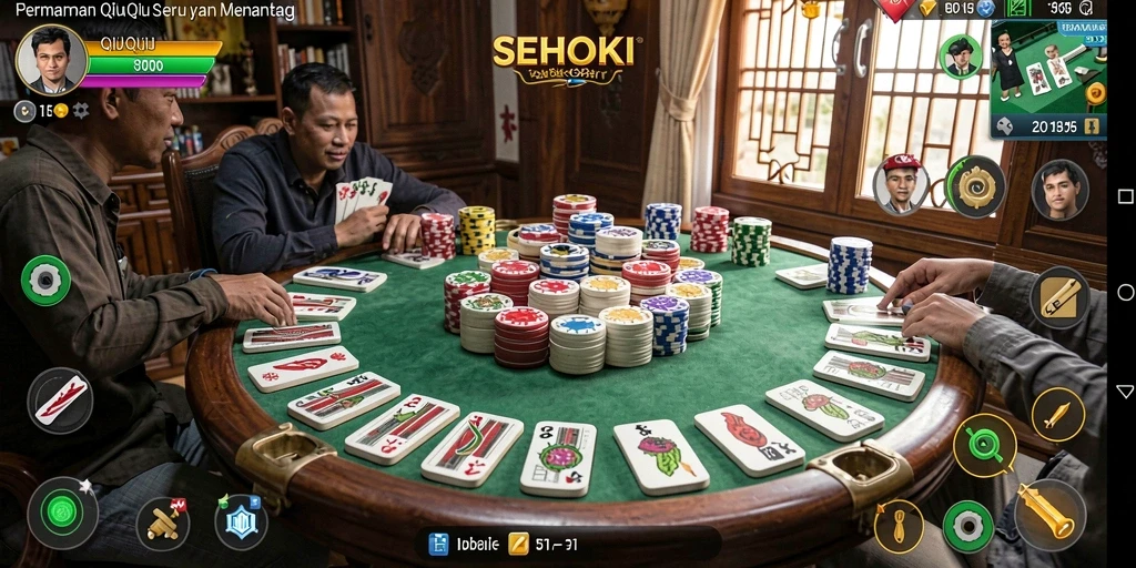 Screenshot dari gameplay QiuQiu yang seru dan kompetitif.