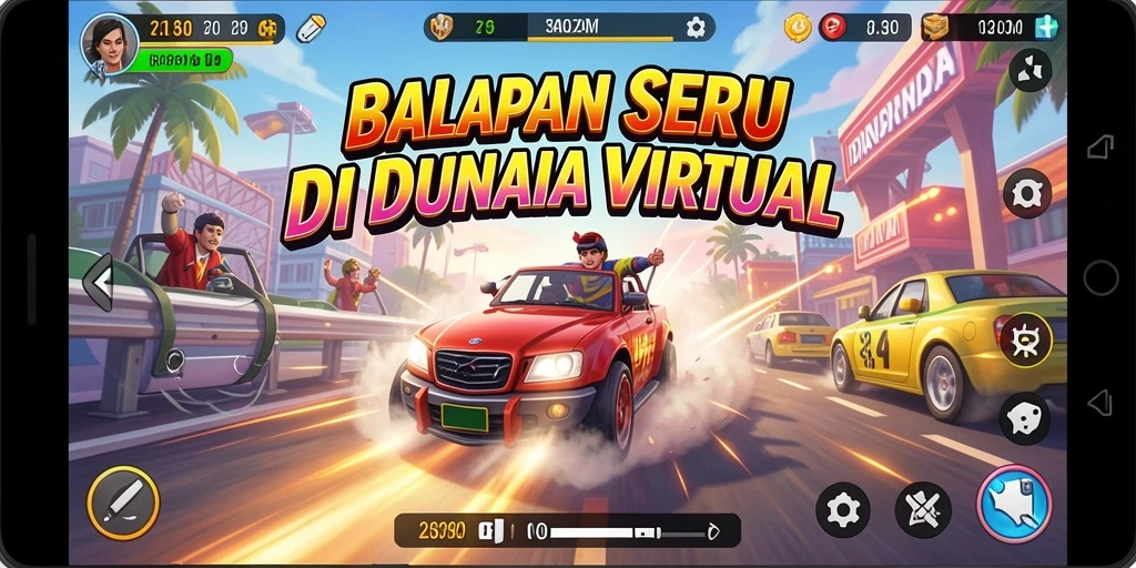 Tampilan menarik dari gameplay balapan di T6.