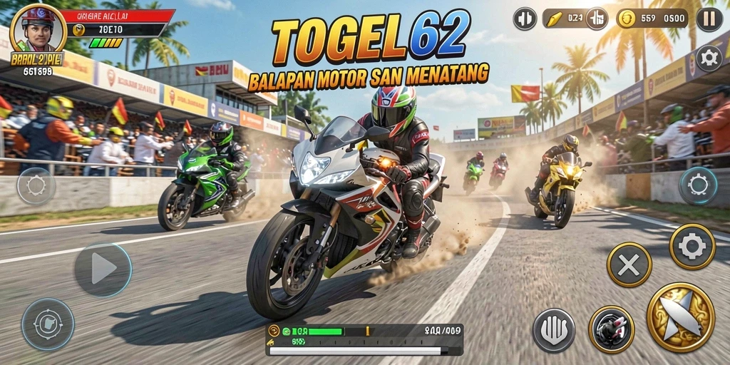 Gameplay menantang dari TOGEL62 dengan motor dan trek yang beragam.