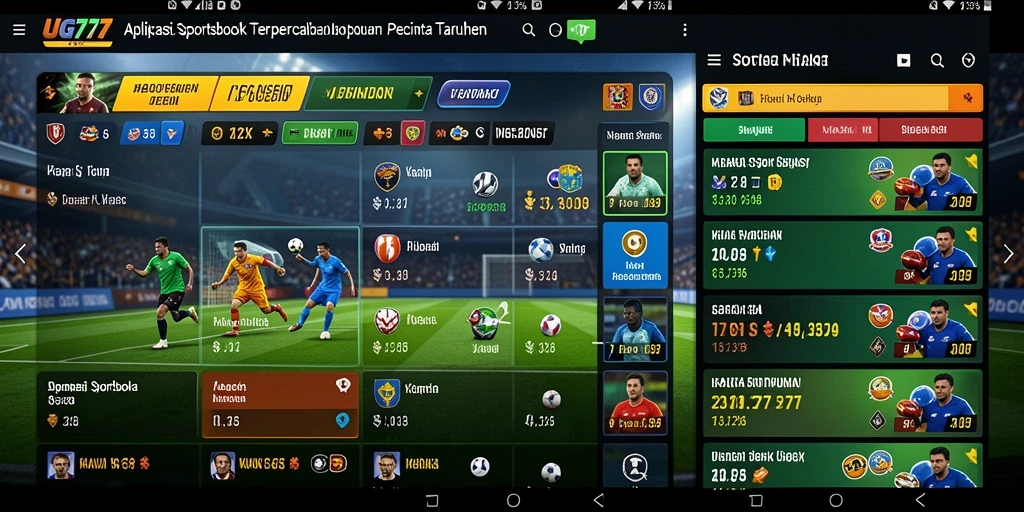 Tampilan dinamis dari gameplay aplikasi Sportsbook UG777.