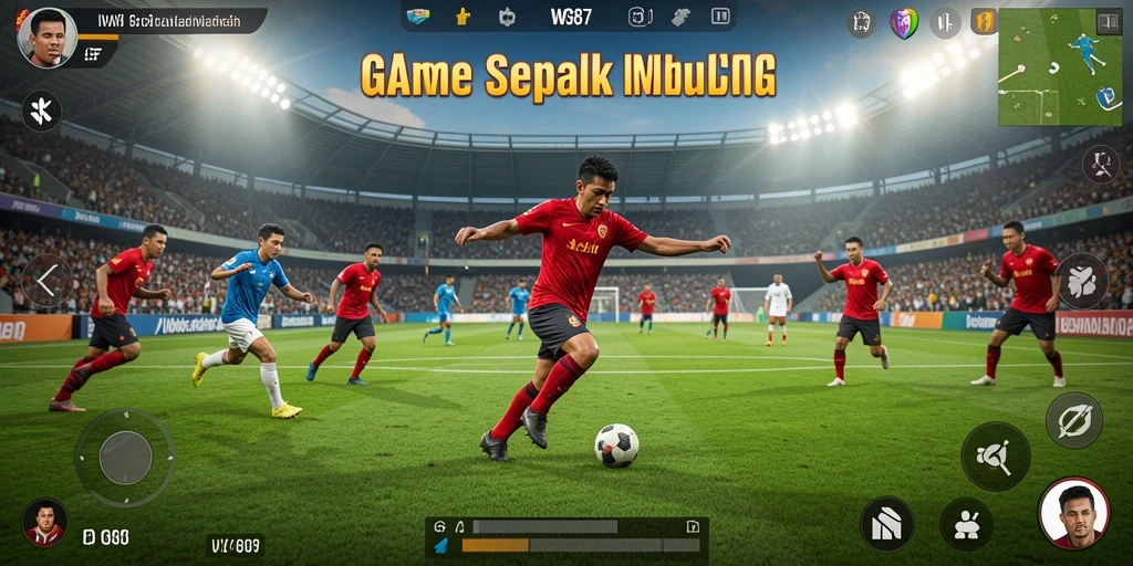 Tampilan gameplay WG87 yang mengasyikkan saat pertandingan sepak bola.