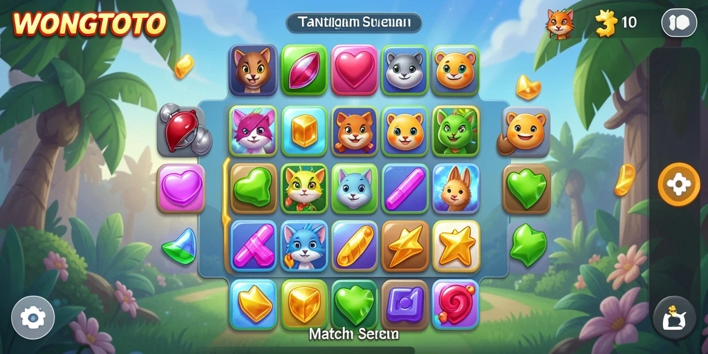 Tampilan seru gameplay WONGTOTO dengan berbagai elemen berwarna.