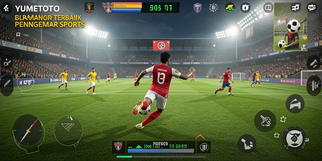 Tampilan gameplay seru YUMETOTO di lapangan olahraga.